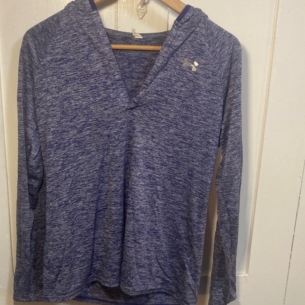 Under Armour Heathered Blue and White Pullover